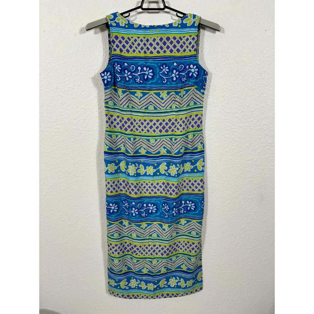 Vintage 90s Kathie Lee Dress Womens Medium Floral Polyester Sleeveless Y2K Midi
